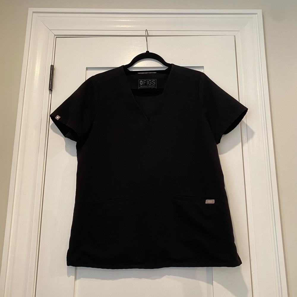 Figs Scrubs Black Top.